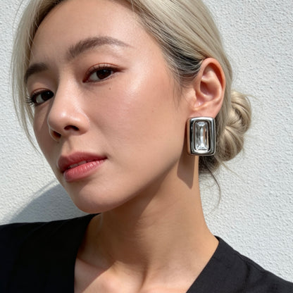 Baguette Crystal Stud Earrings