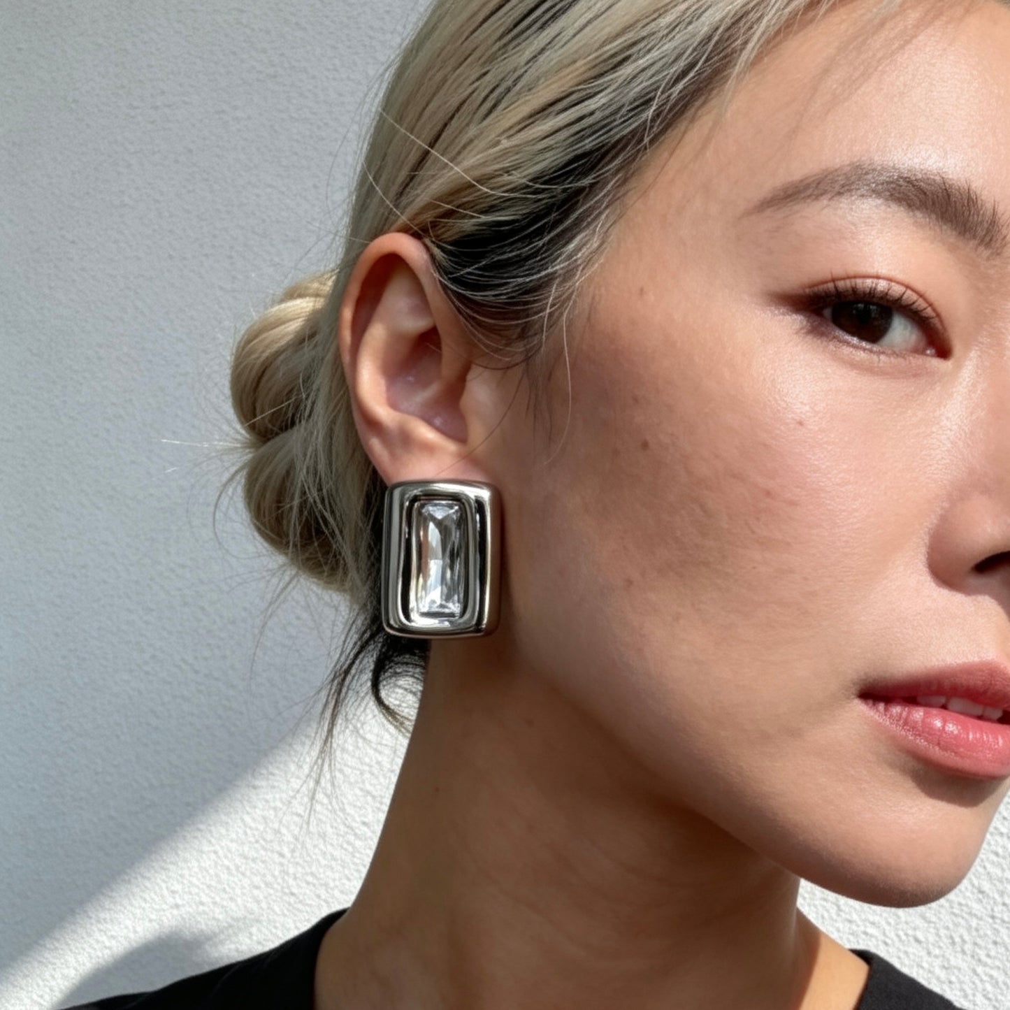Baguette Crystal Stud Earrings
