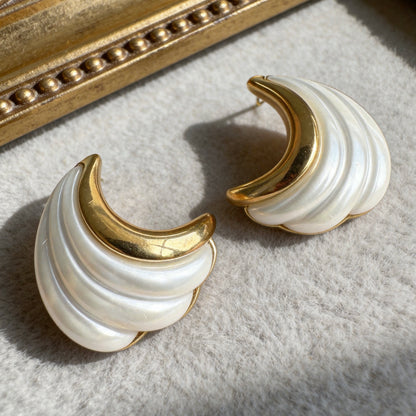 Pearl Wave Statement Earrings