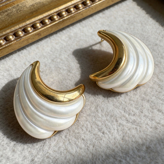 Pearl Wave Statement Earrings