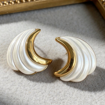 Pearl Wave Statement Earrings