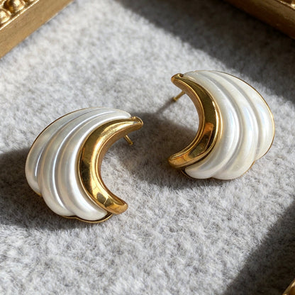 Pearl Wave Statement Earrings