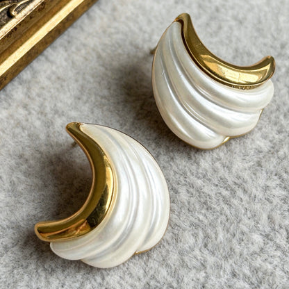 Pearl Wave Statement Earrings