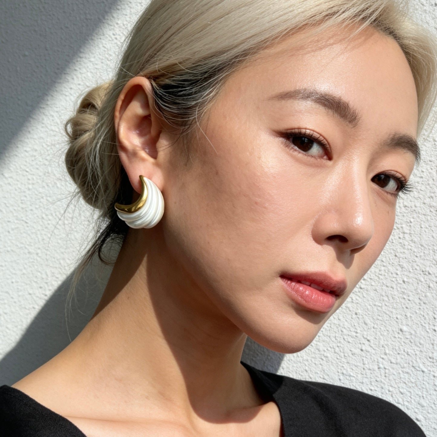 Pearl Wave Statement Earrings