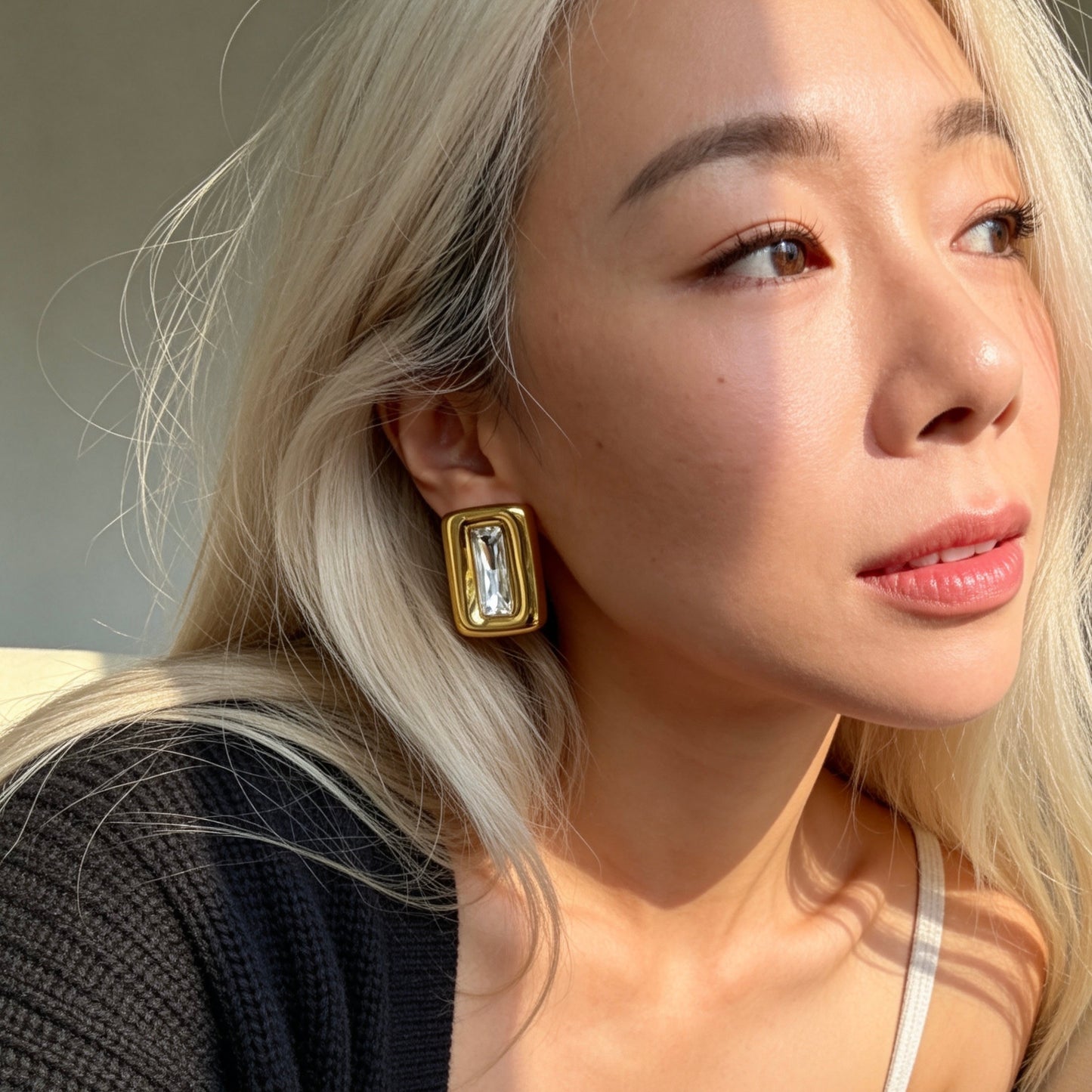 Baguette Crystal Stud Earrings