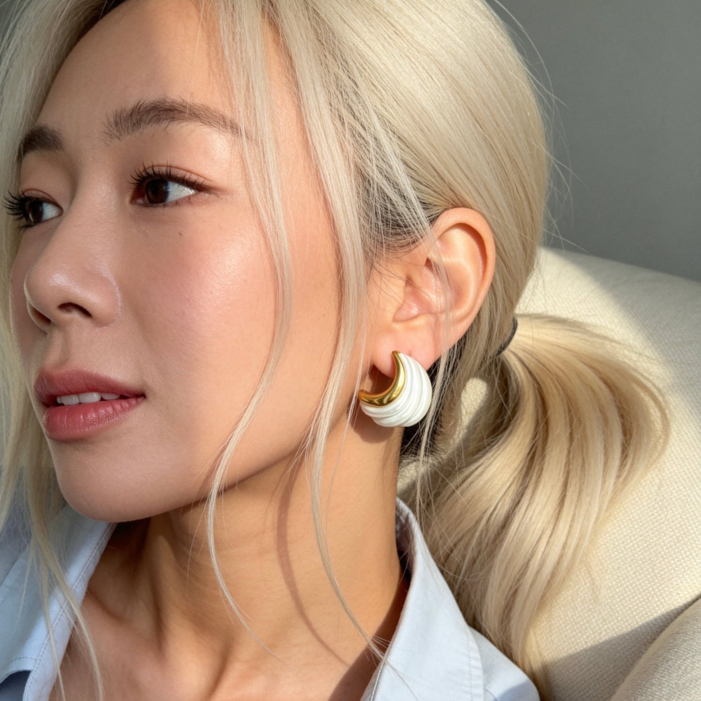 Pearl Wave Statement Earrings