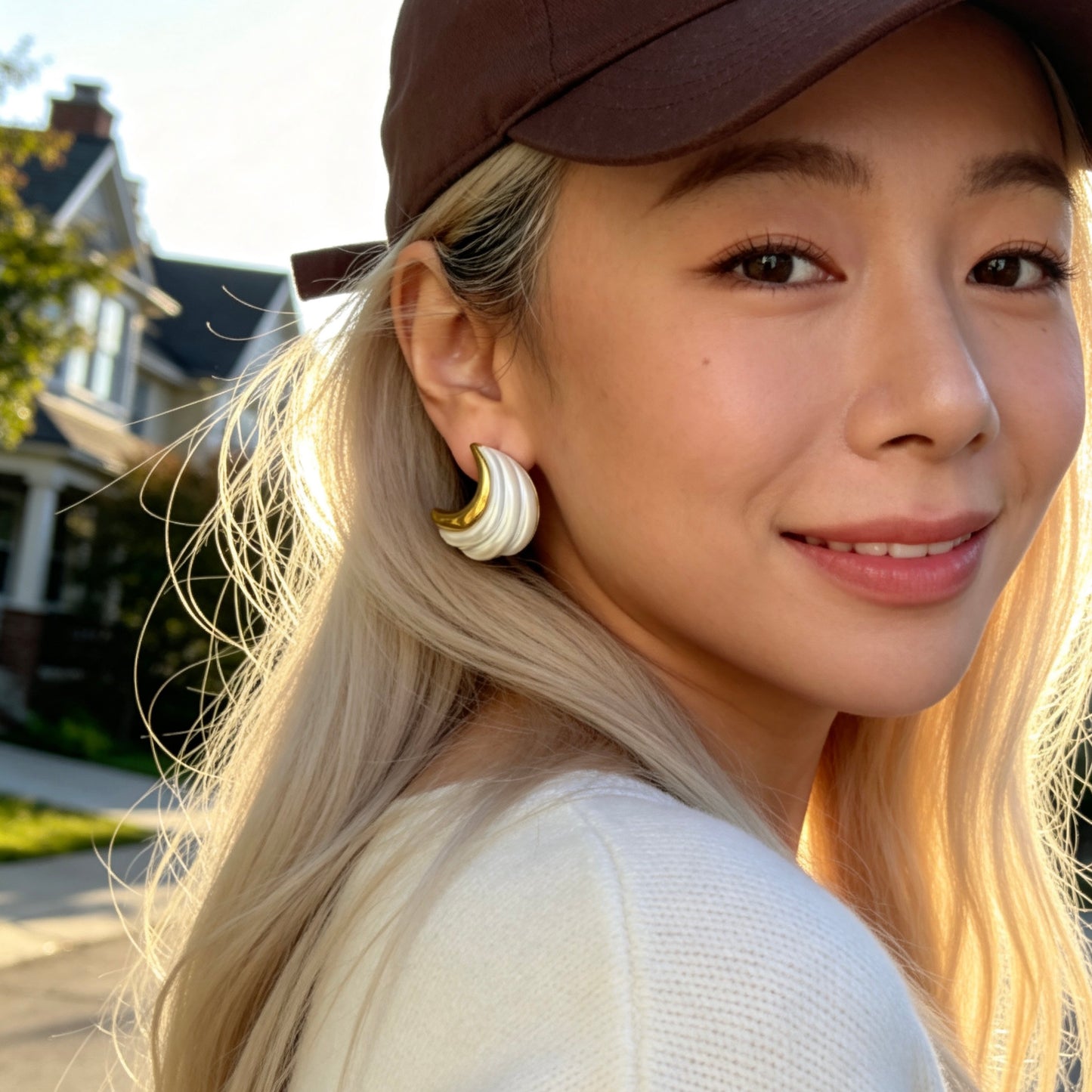 Pearl Wave Statement Earrings