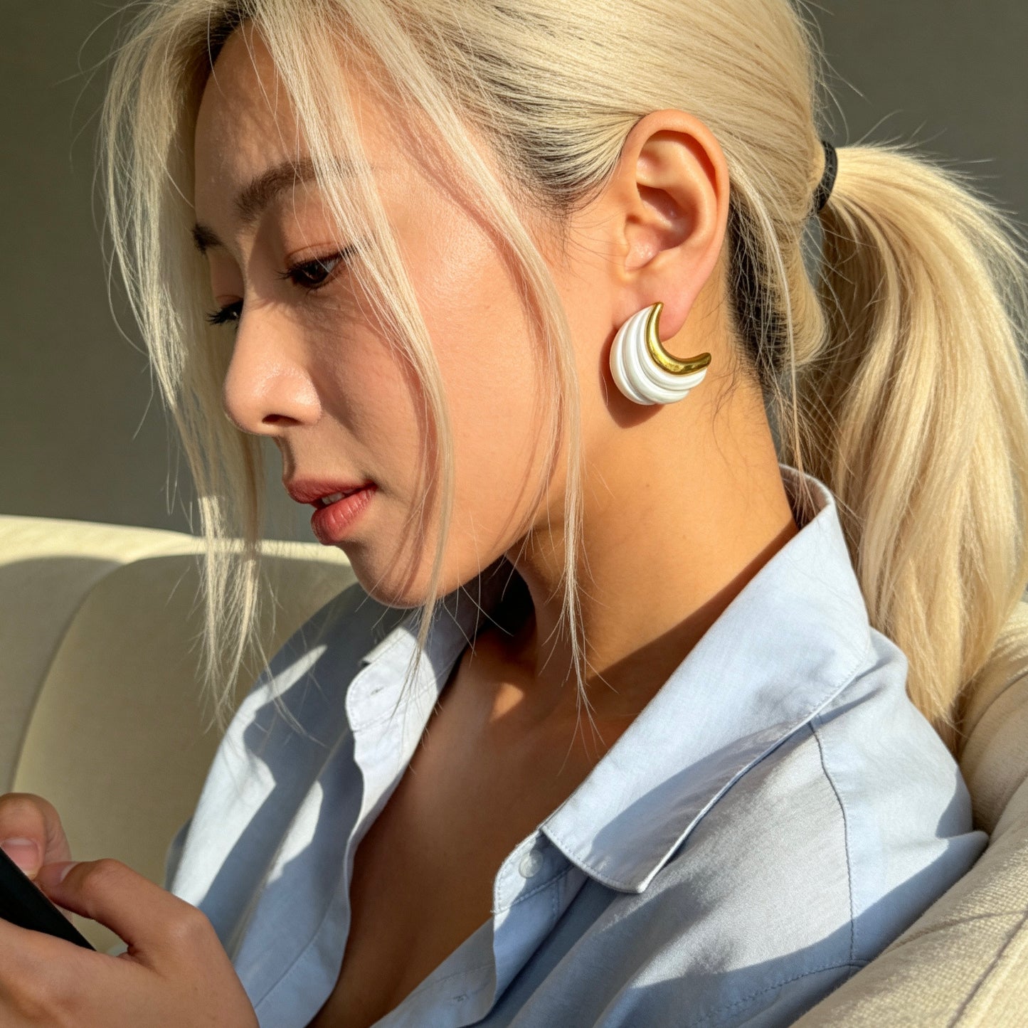 Pearl Wave Statement Earrings