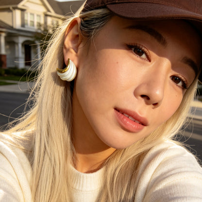 Pearl Wave Statement Earrings