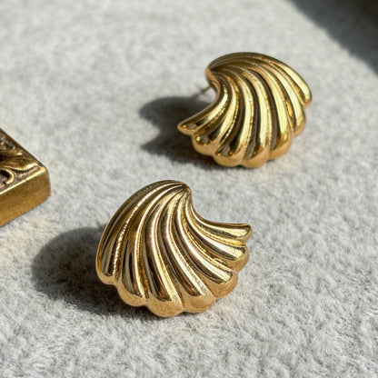 Shell Curve Stud Earrings