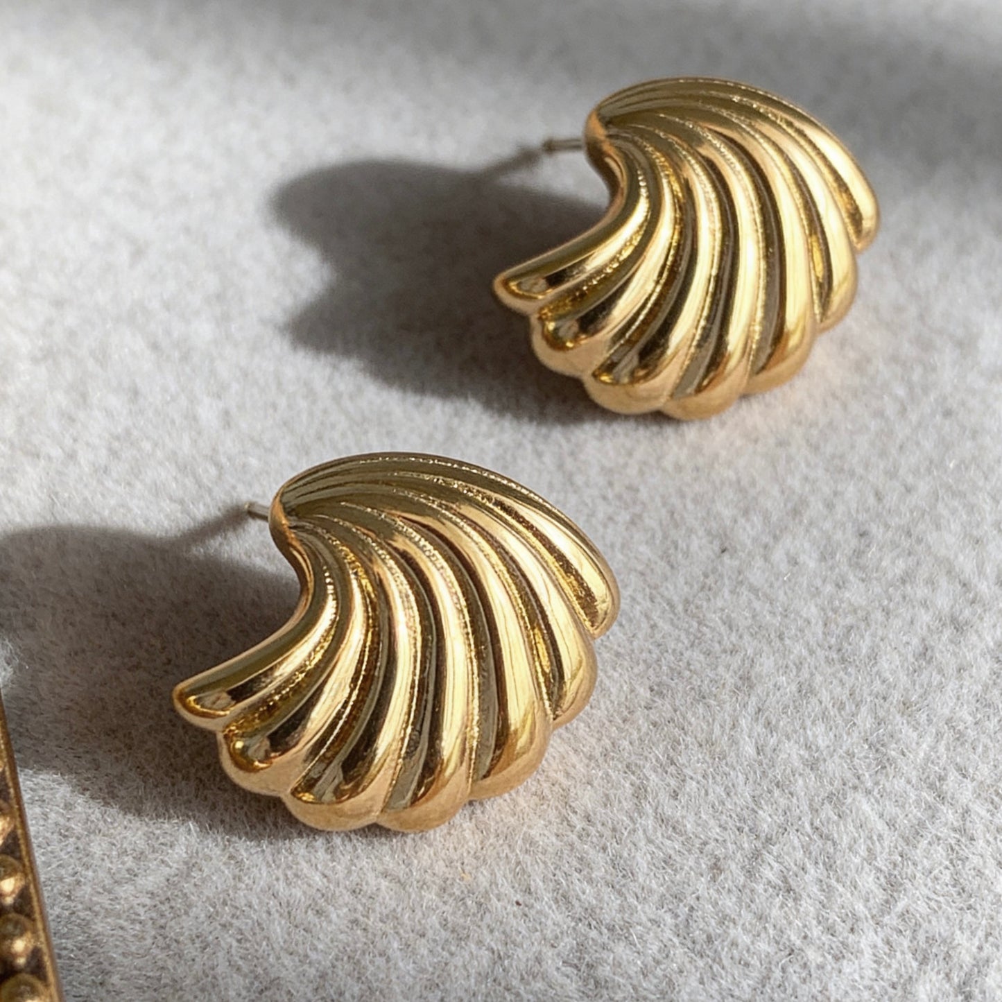 Shell Curve Stud Earrings