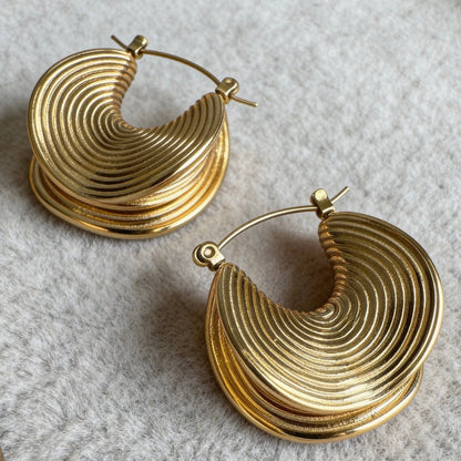 Textured Hoop Statement Earrings