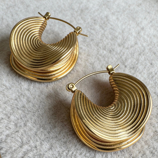Textured Hoop Statement Earrings