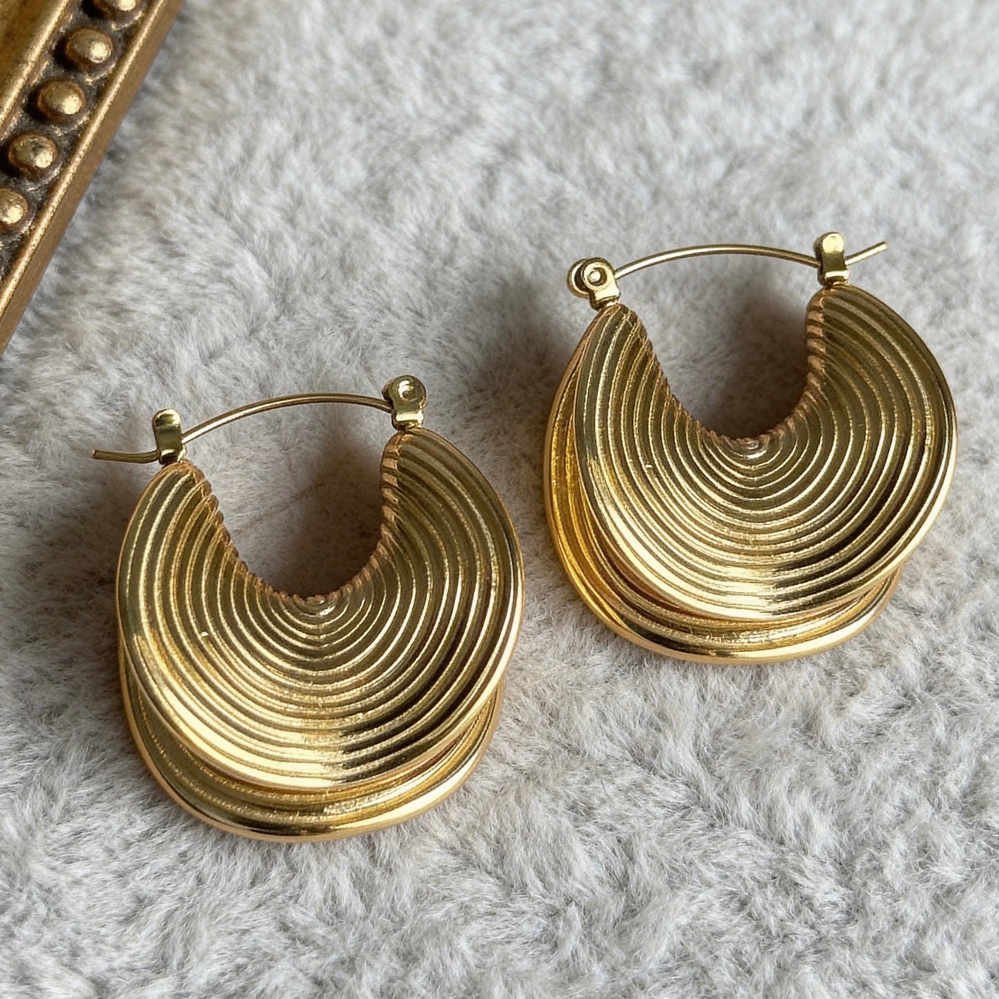 Textured Hoop Statement Earrings