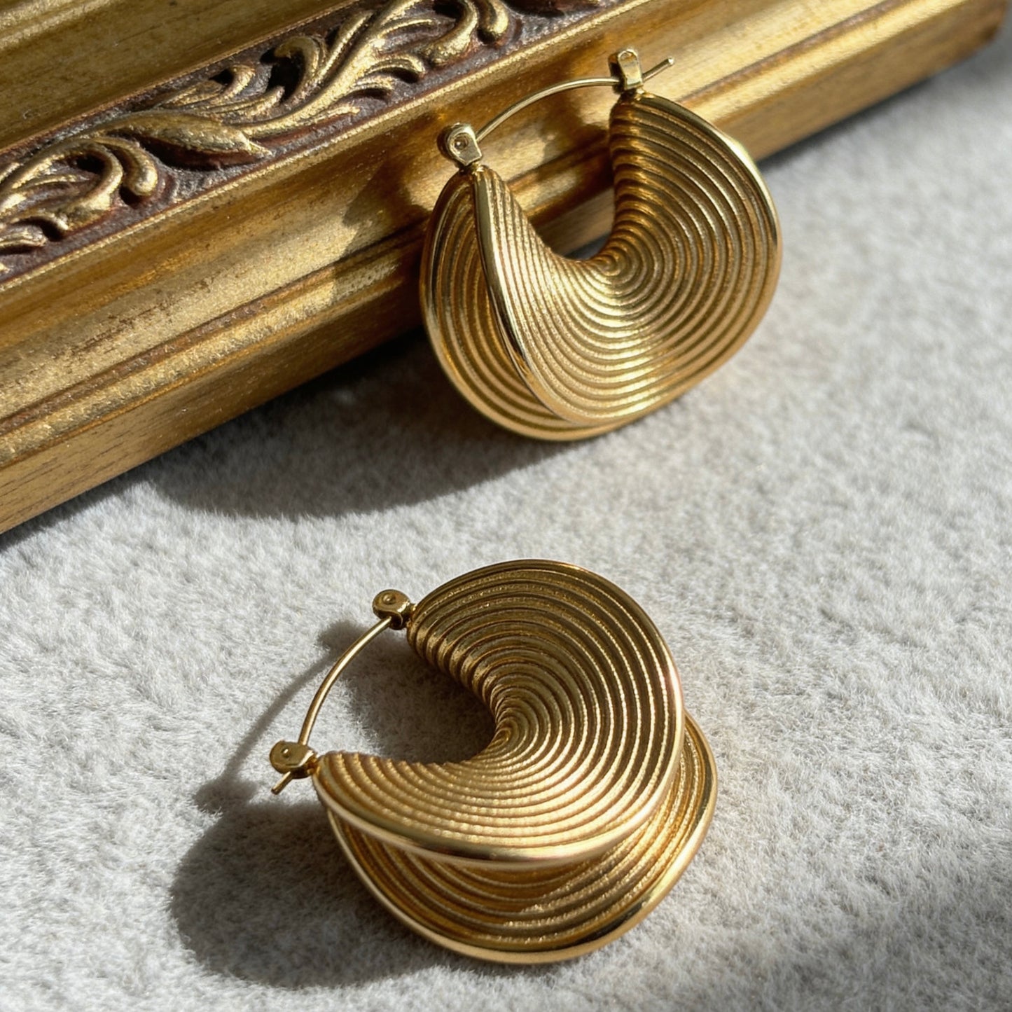 Textured Hoop Statement Earrings