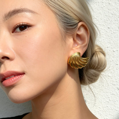 Shell Curve Stud Earrings