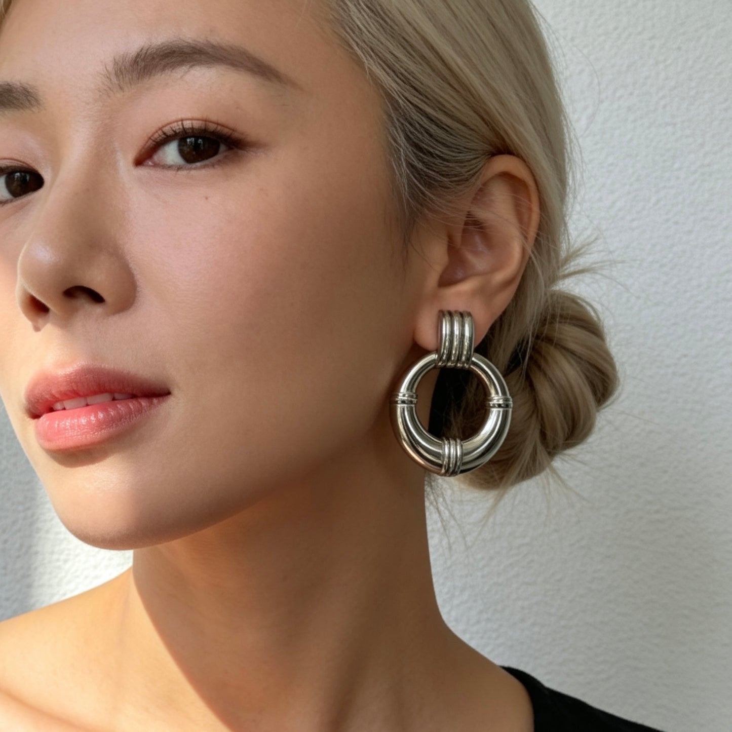 Modern Hoop Drop Earrings