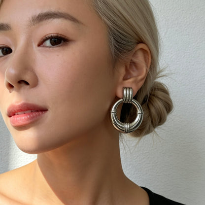Modern Hoop Drop Earrings