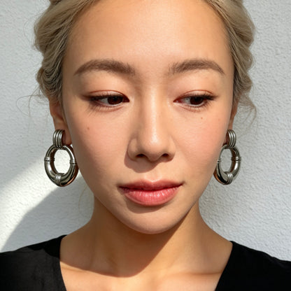 Modern Hoop Drop Earrings