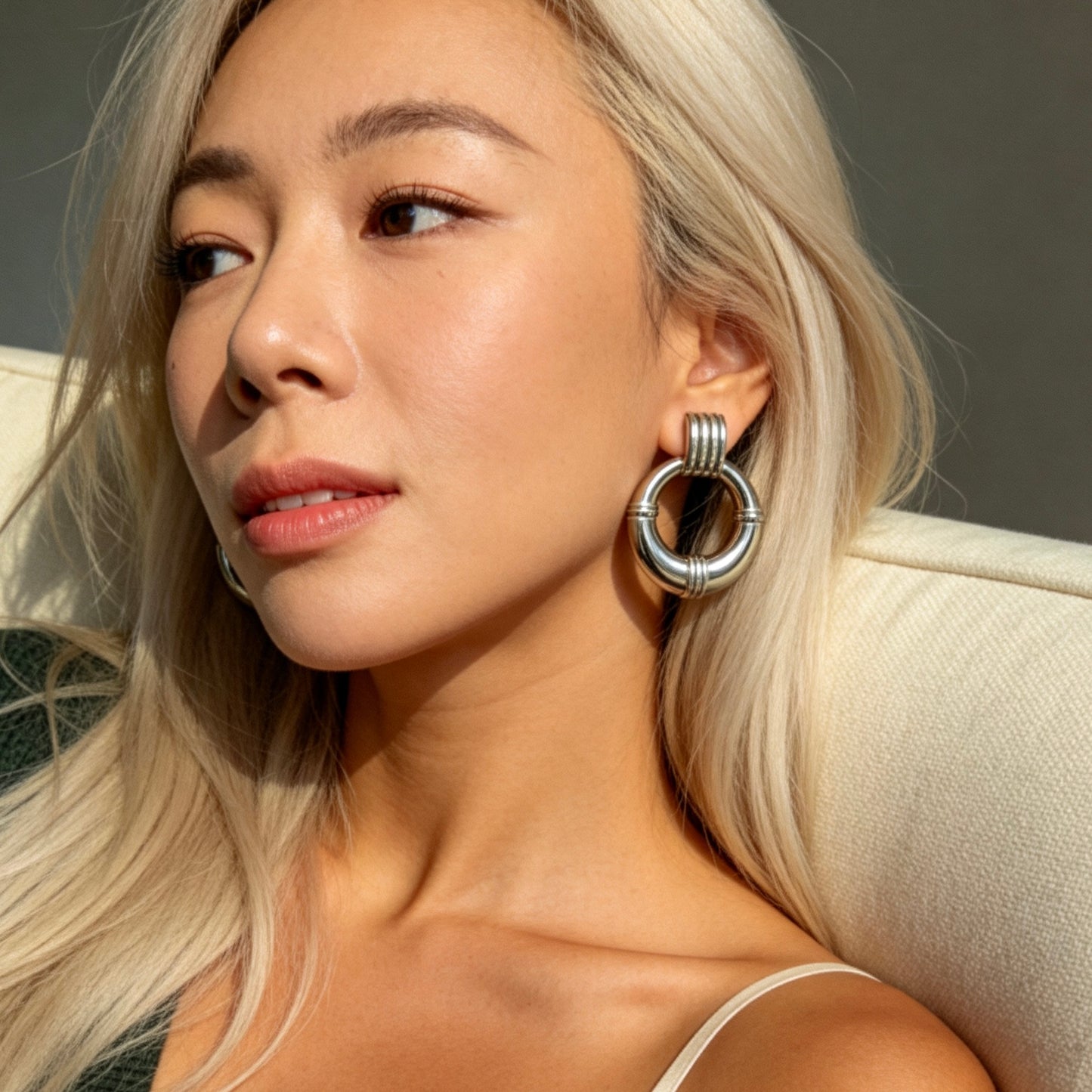 Modern Hoop Drop Earrings