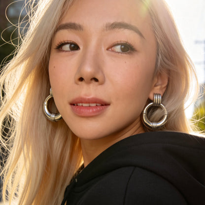 Modern Hoop Drop Earrings