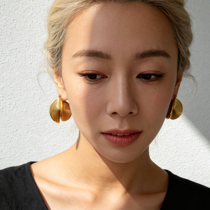 Textured Hoop Statement Earrings