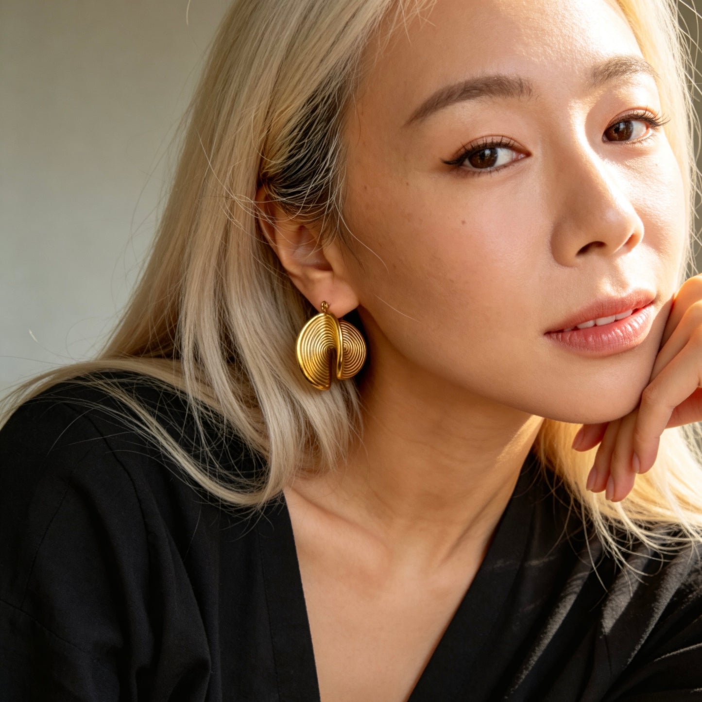 Textured Hoop Statement Earrings