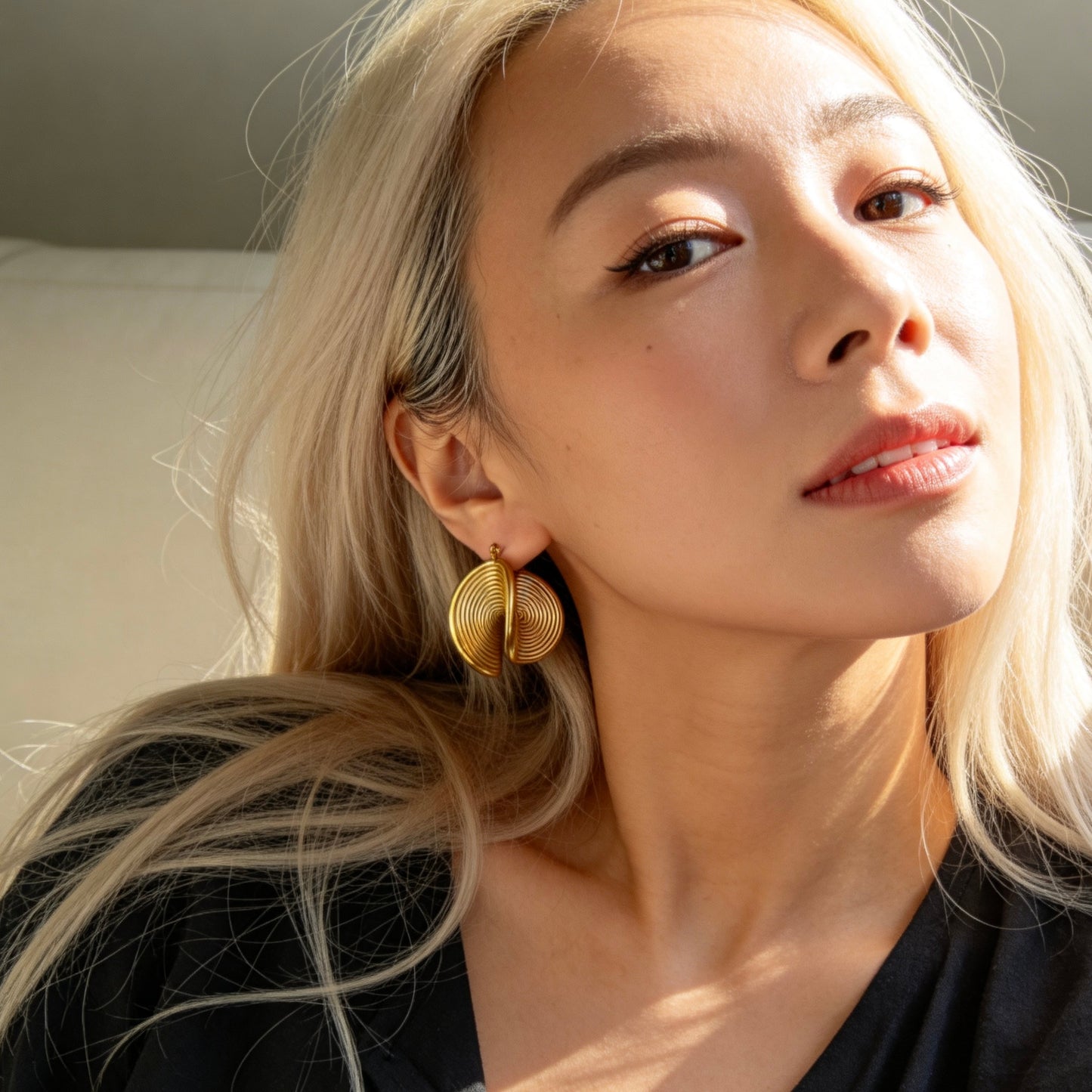 Textured Hoop Statement Earrings