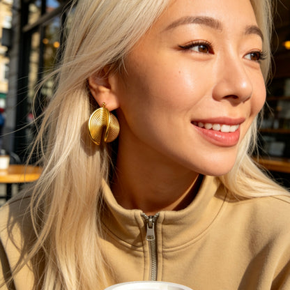Textured Hoop Statement Earrings