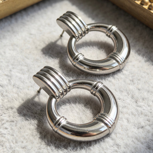 Modern Hoop Drop Earrings