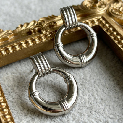 Modern Hoop Drop Earrings