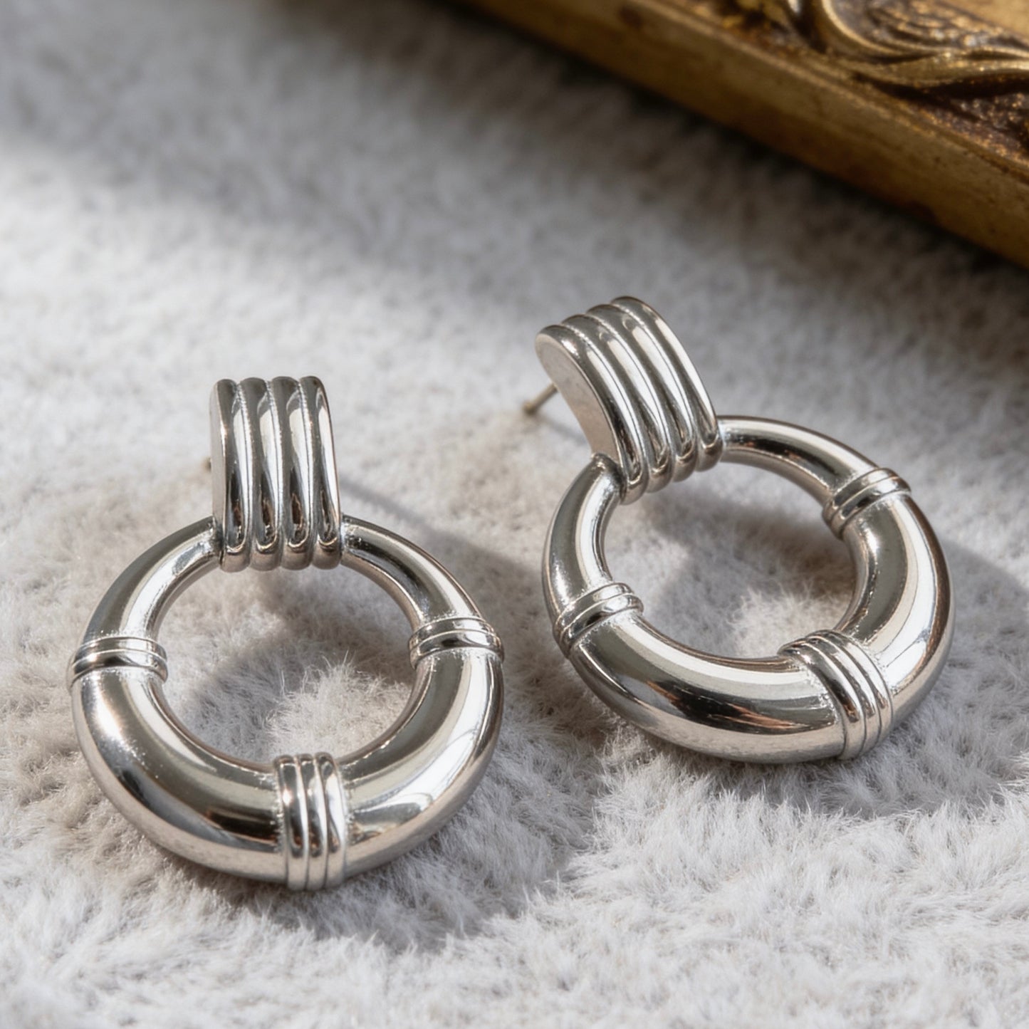 Modern Hoop Drop Earrings