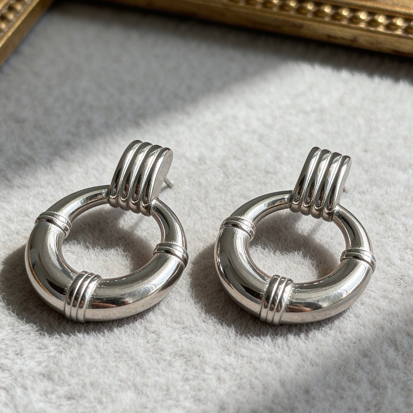 Modern Hoop Drop Earrings