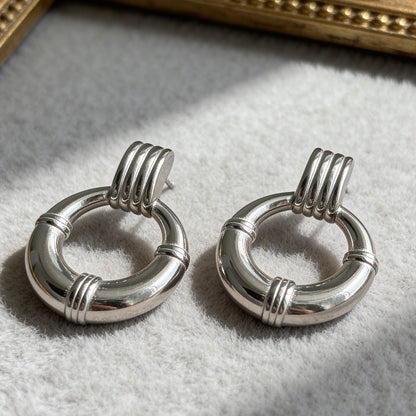Modern Hoop Drop Earrings
