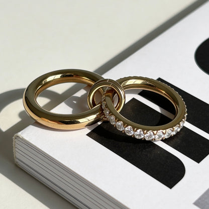 Crystal Double Ring Statement Set