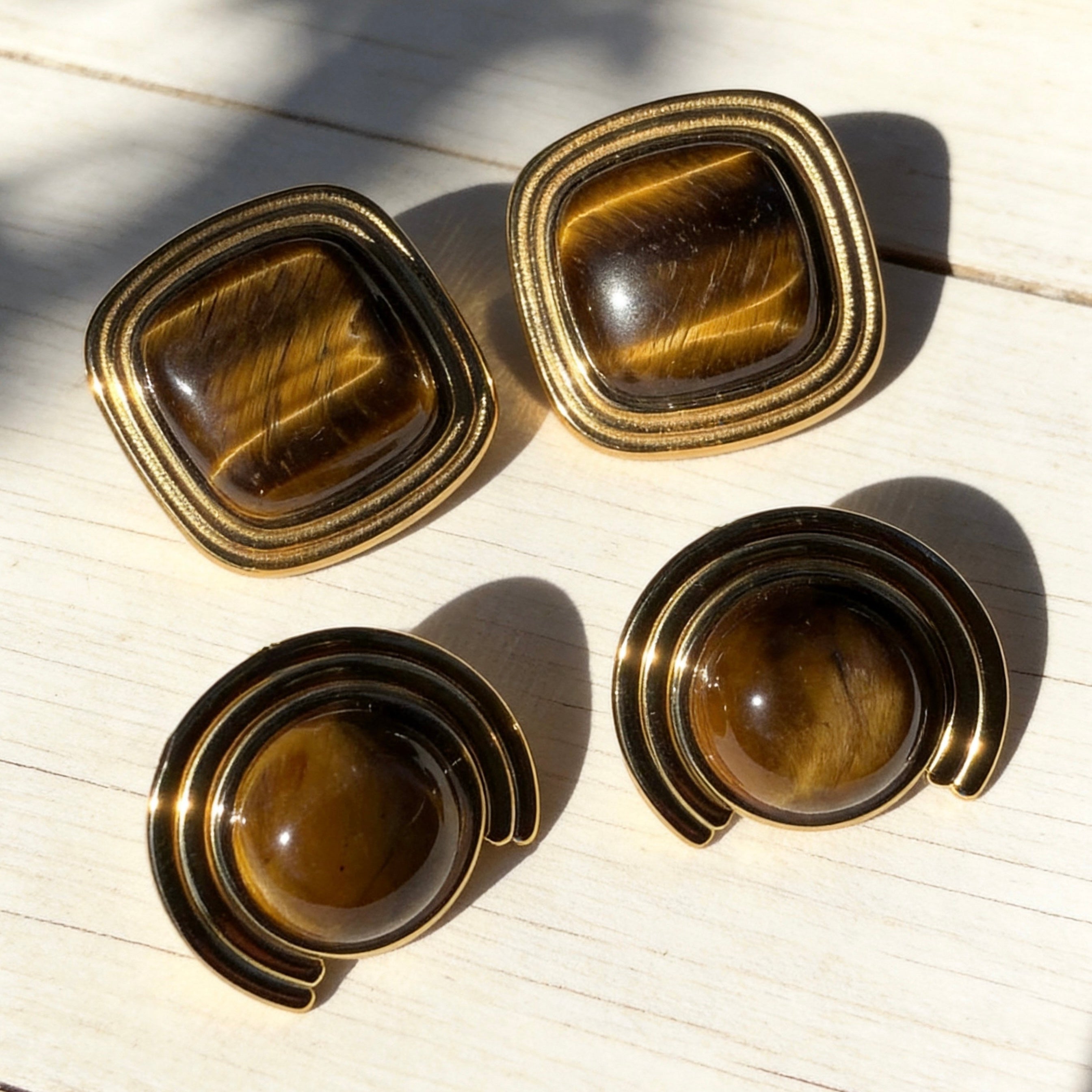 Tiger Eye Statement Earring Series