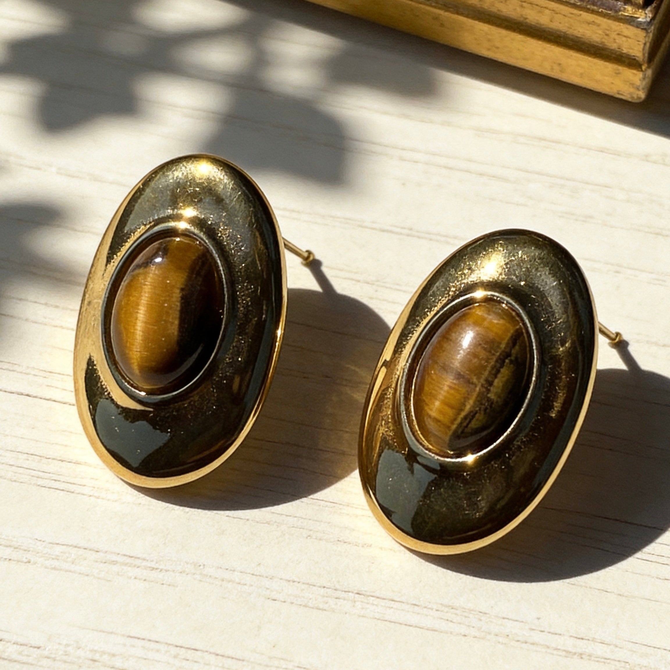 Tiger Eye Statement Earring Series