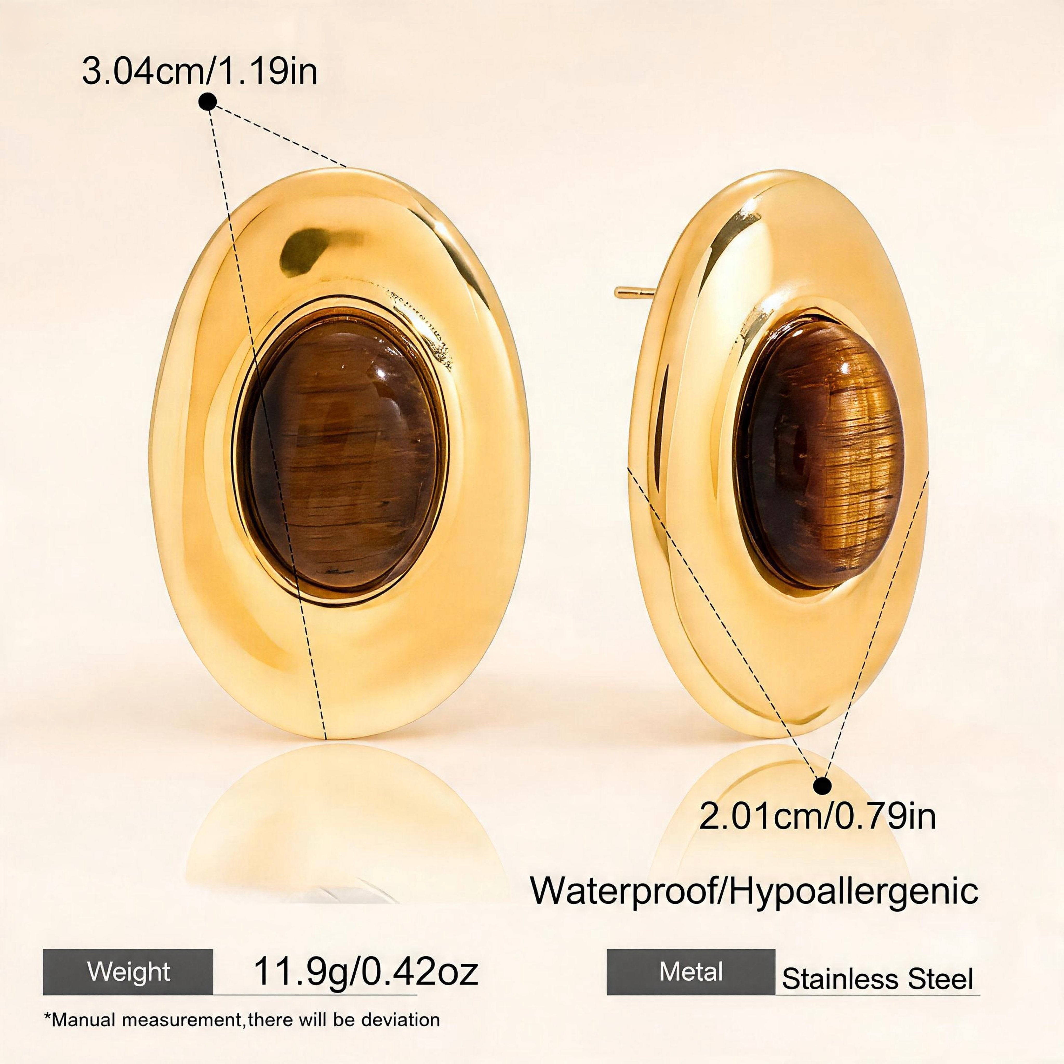Tiger Eye Statement Earring Series