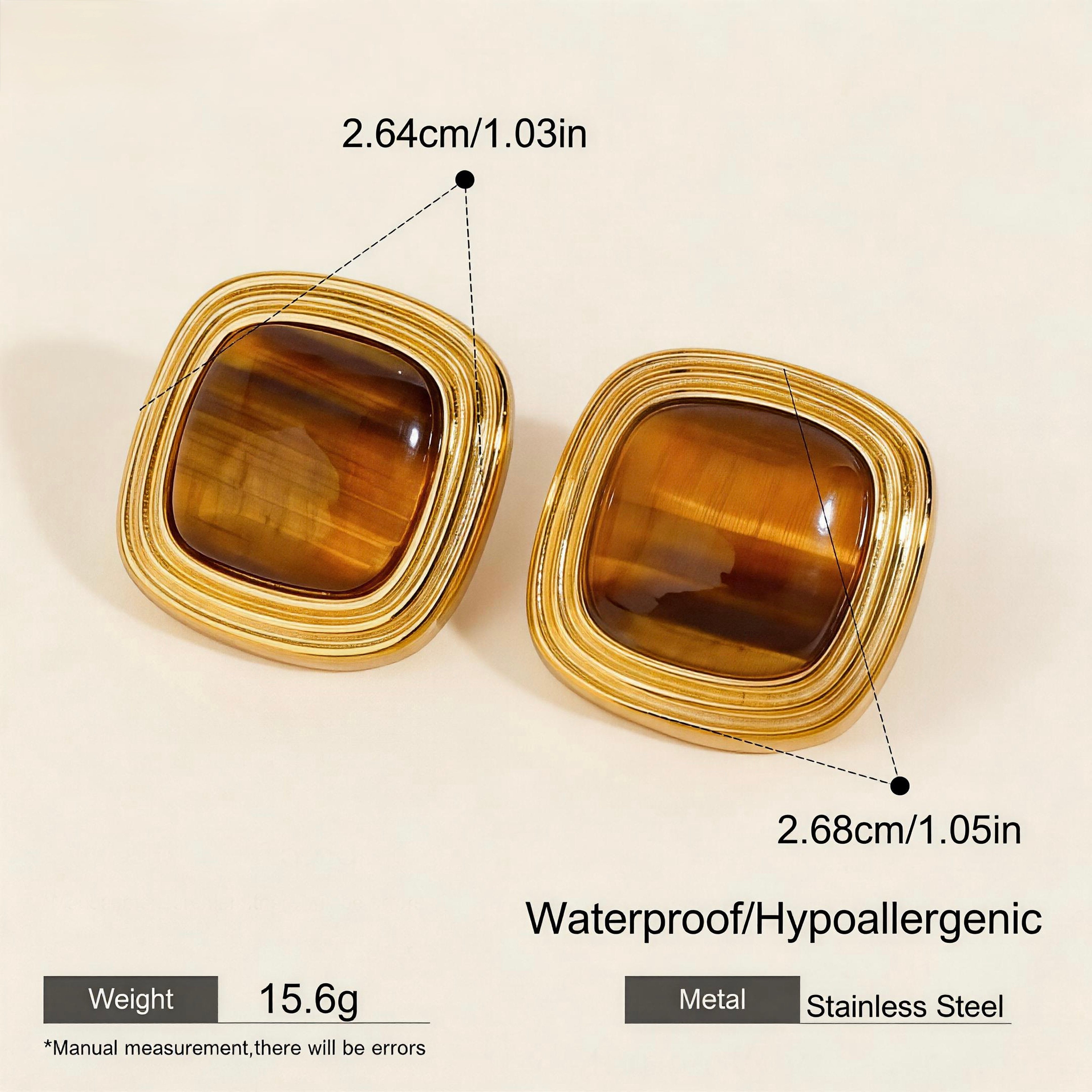 Tiger Eye Statement Earring Series