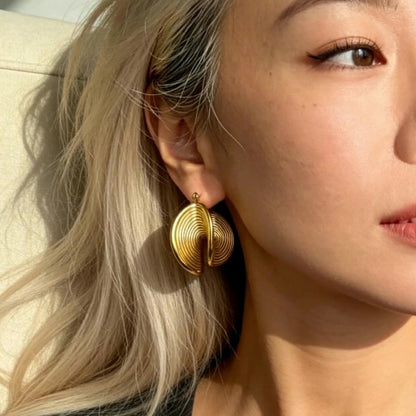 Textured Hoop Statement Earrings