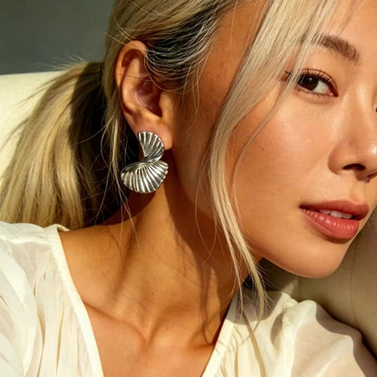 Twisted Shell Statement Earrings