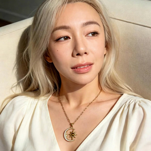 Moon & Sun Gold Pendant Necklace