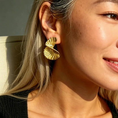 Twisted Shell Statement Earrings