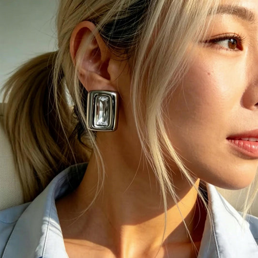 Baguette Crystal Stud Earrings