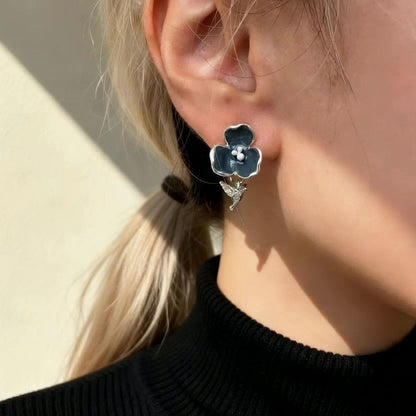 Floral Bird Studs