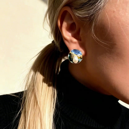 Artistic Mixed Pearl Round Earrings