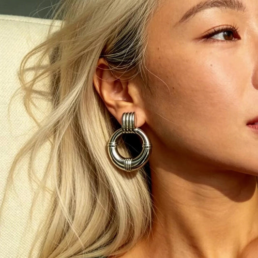Modern Hoop Drop Earrings