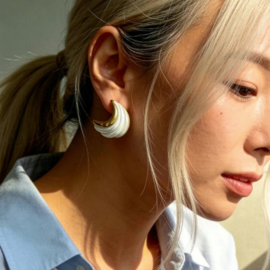 Pearl Wave Statement Earrings