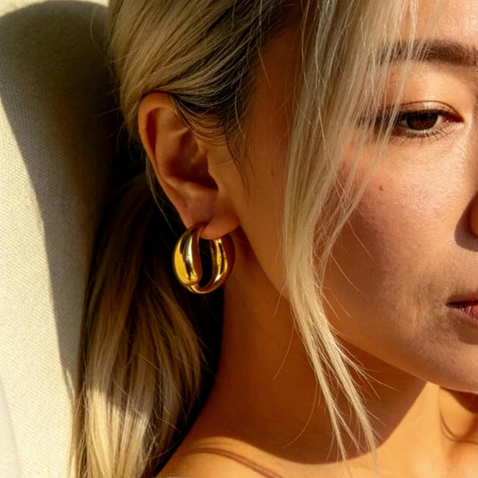 Abstract Wave Hoop Earrings