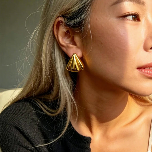 Geometric Dome Stud Earrings